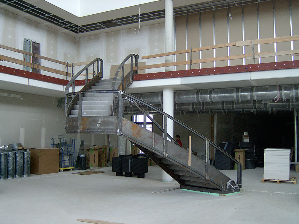 Treppe während der Montage